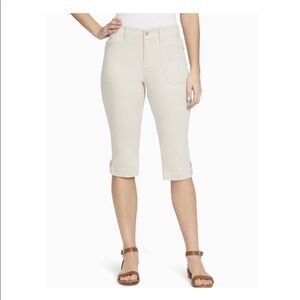 Gloria Vanderbilt Skimmer Womens Pedal Pusher Cropped Pants Size 8P Khaki NWT